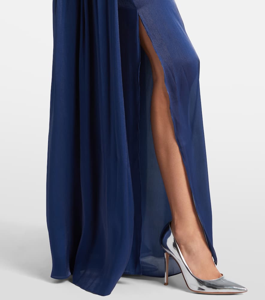 Draped ruffled gown