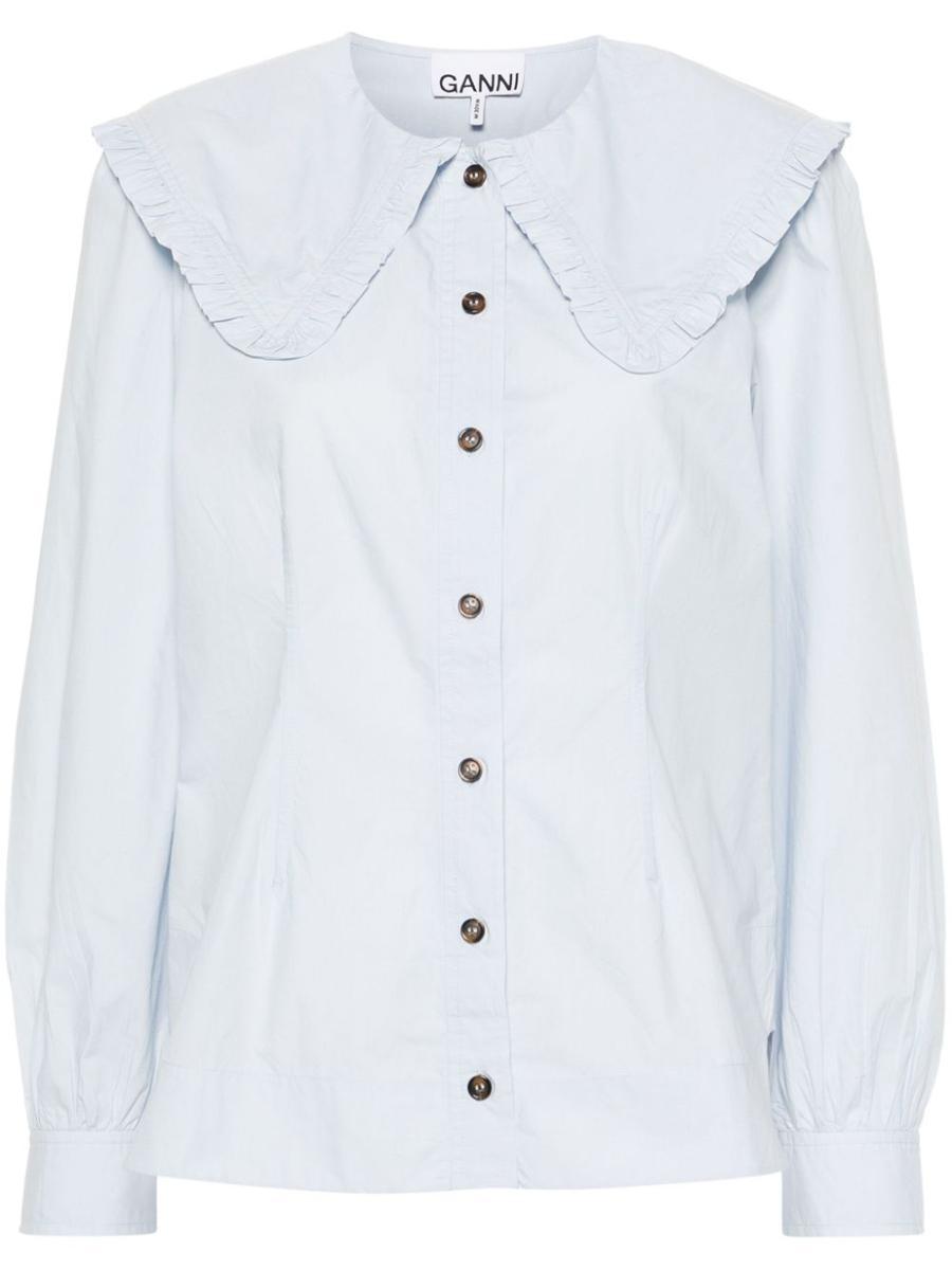 Frill Collar Organic Cotton Shirt