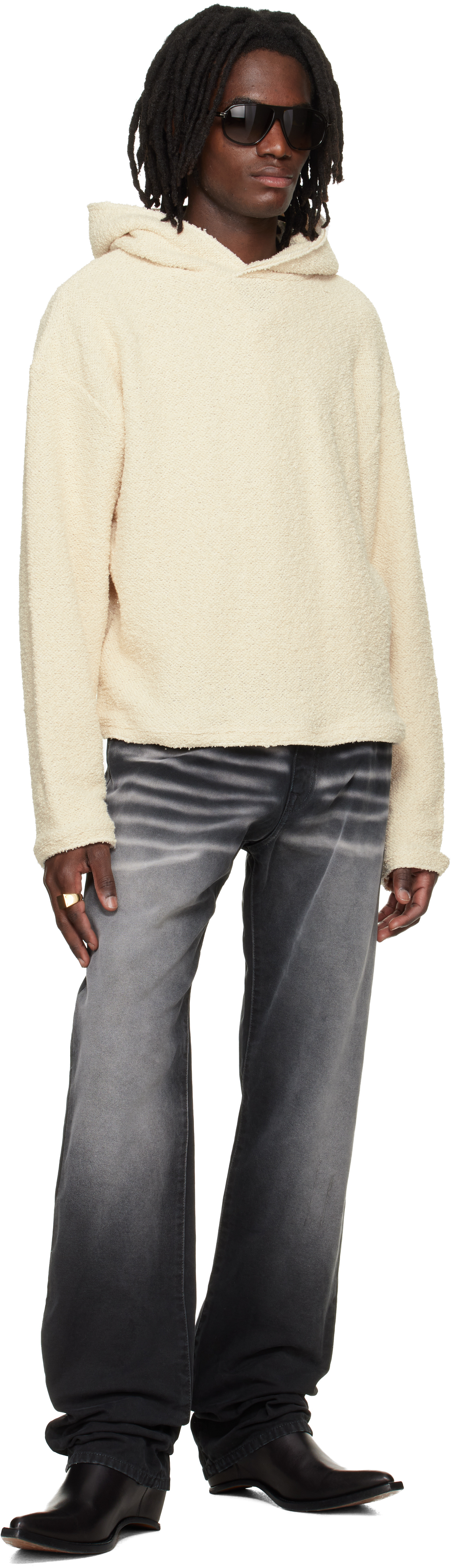 Black & Gray Collection Loose Fivepocket Trousers
