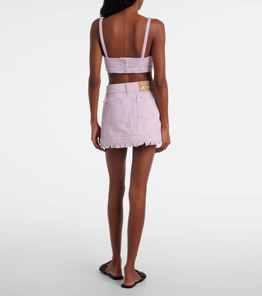 Marmo distressed denim miniskirt