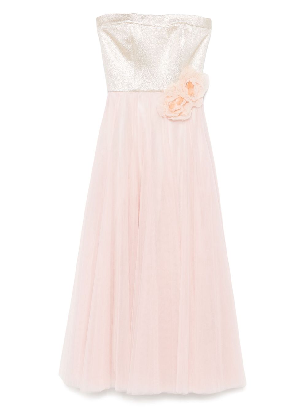 Parlor floral-appliqué gown - Pink