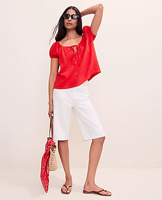 Ann Taylor Gathered Tie Neck Top
