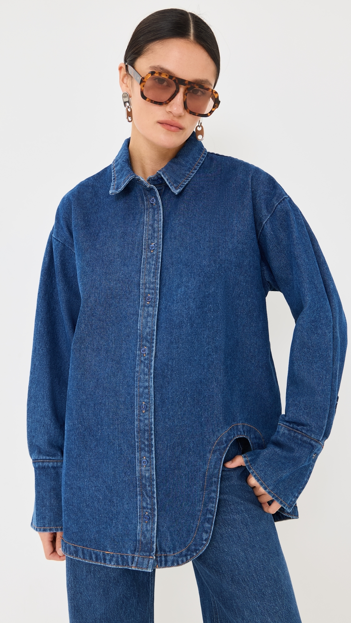 Off Duty Denim Shirt Dark Denim