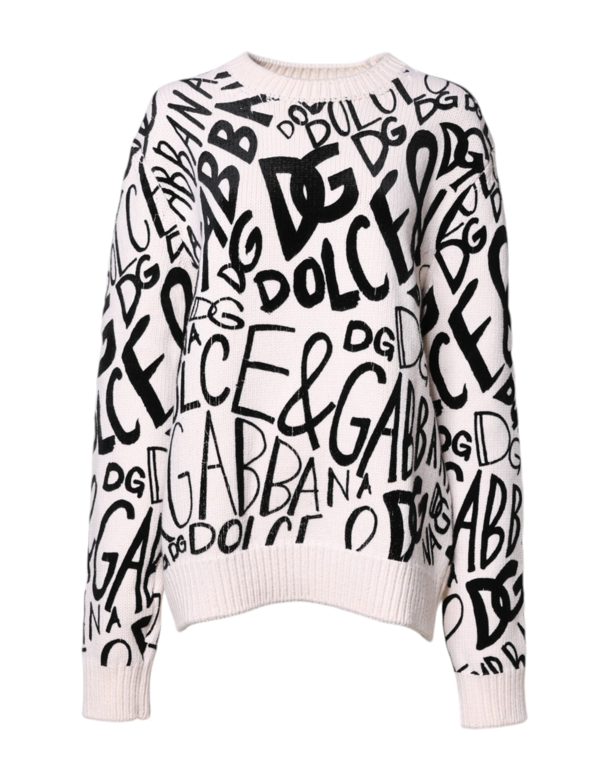 Logo-Print Virgin Wool Sweater — White