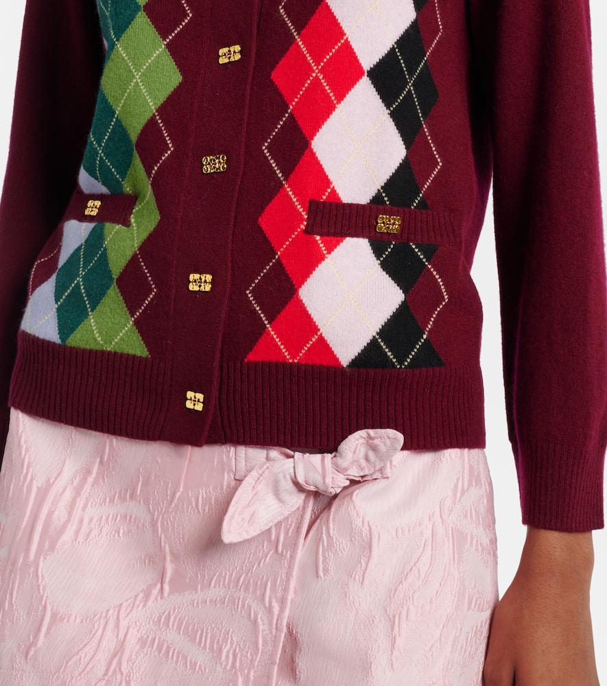 Argyle wool and cashmere cardigan