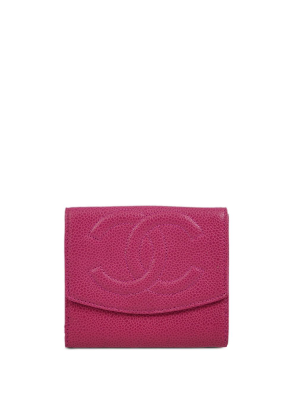 1995 CC caviar leather wallet - Pink