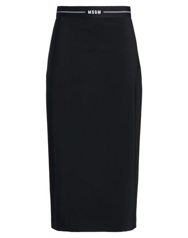 Woman Midi skirt Black Size 0 Virgin Wool, Elastane