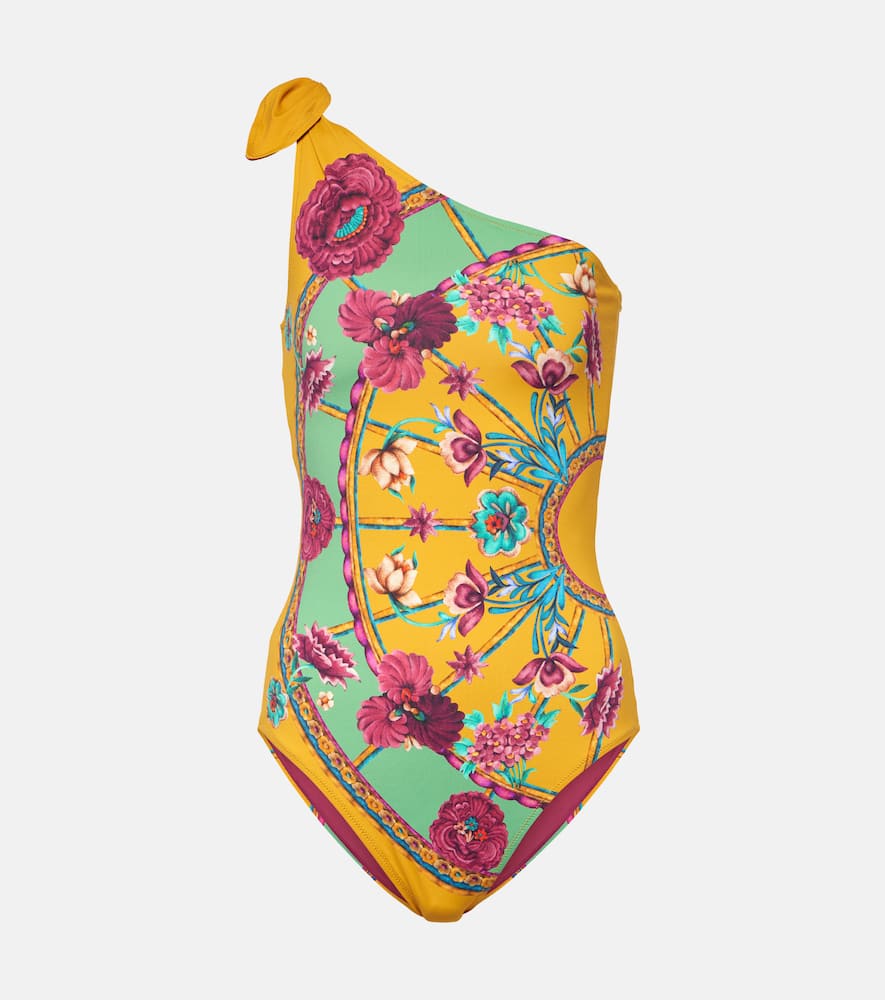 Goddess floral one-shoulder swimsuit