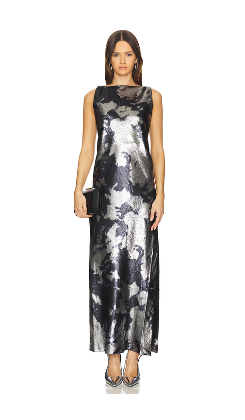 Rag & Bone Margaret Metallic Dress in Metallic Silver. - 8 also