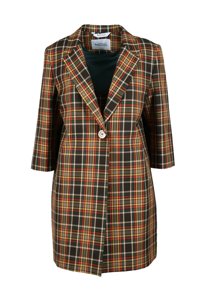 Plaid Patterned Short Cotton Coat