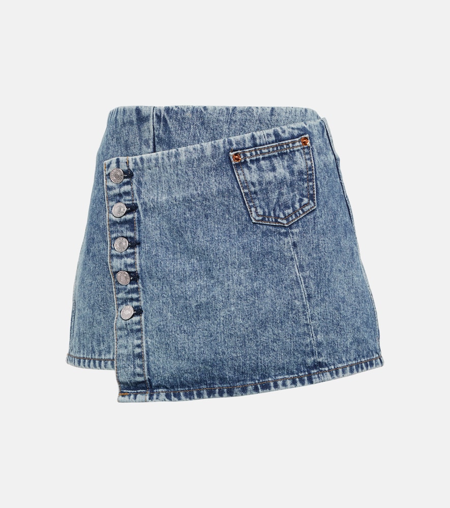 Denim wrap skirt
