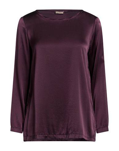 Malìparmi Woman Top Dark purple Size 8 Silk, Elastane