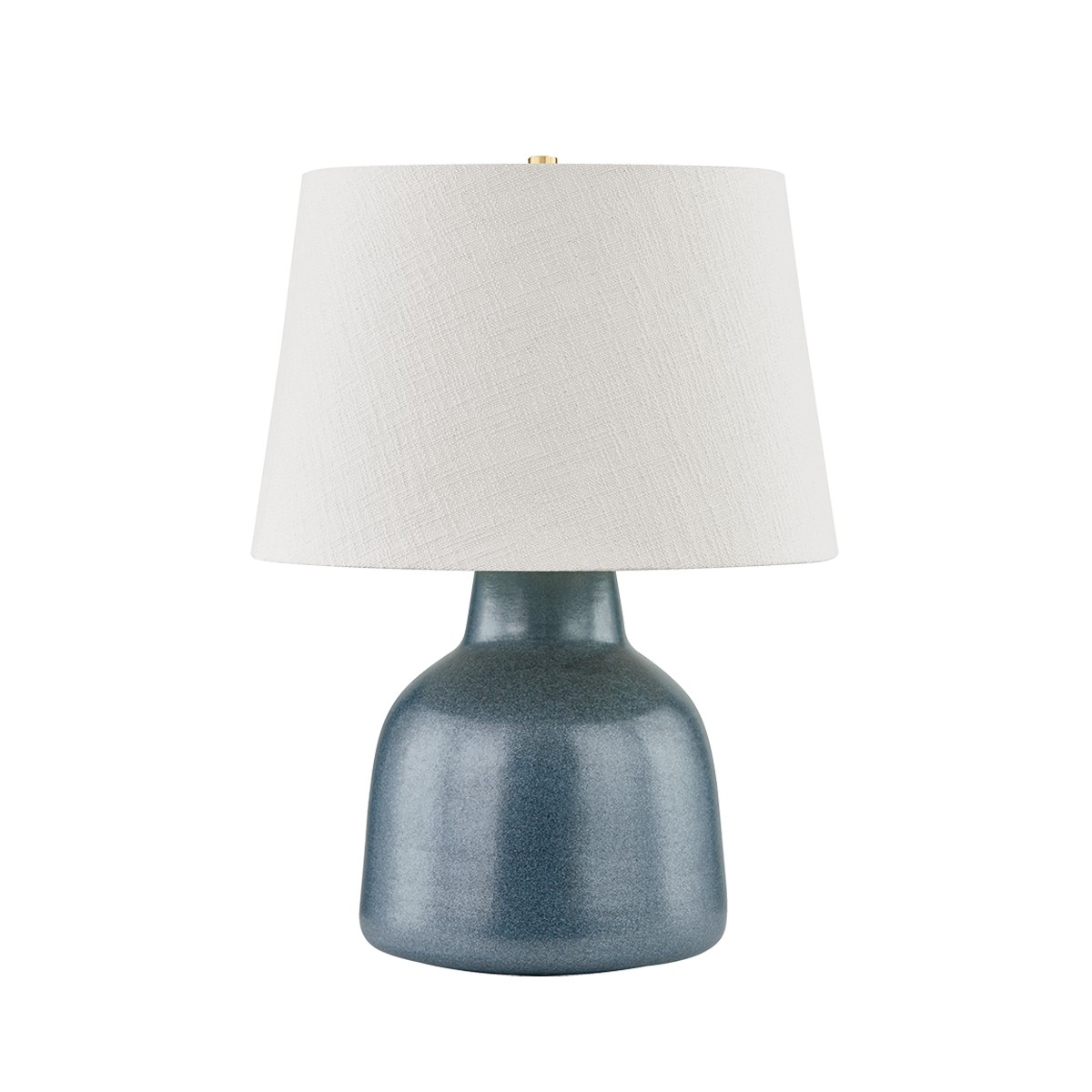 Aged Brass Ceramic Textured Navy Table Lamp from the Ridgefield Collection