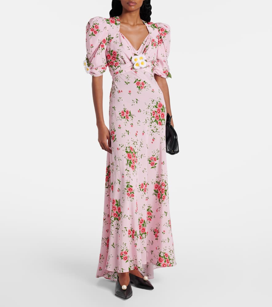 Floral silk cocktail dress
