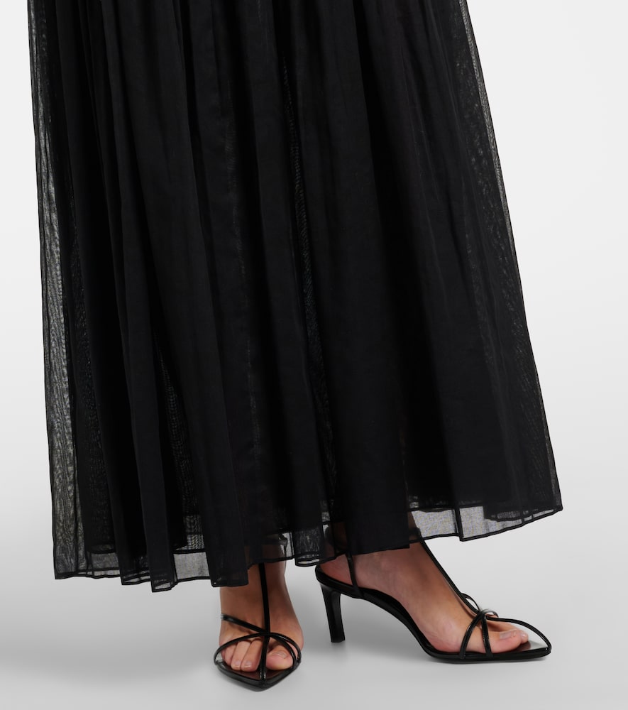 Róhe Pleated wool-blend muslin maxi dress