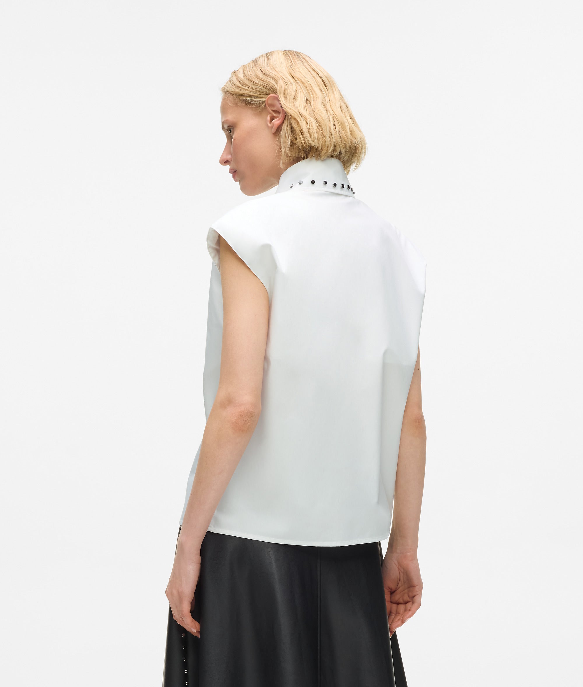 Karl Lagerfeld - Popeline-hemd Mit Nieten, Damen, Weiss, Größe