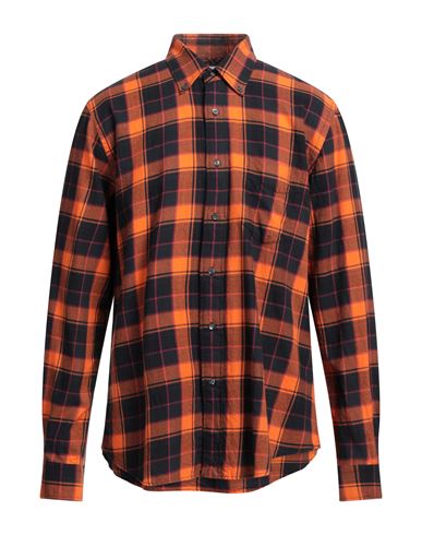 Man Shirt Orange Size M Cotton