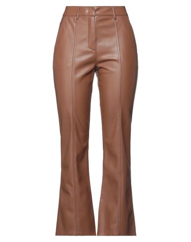 Woman Pants Brown Size 10 Polyurethane, Polyester