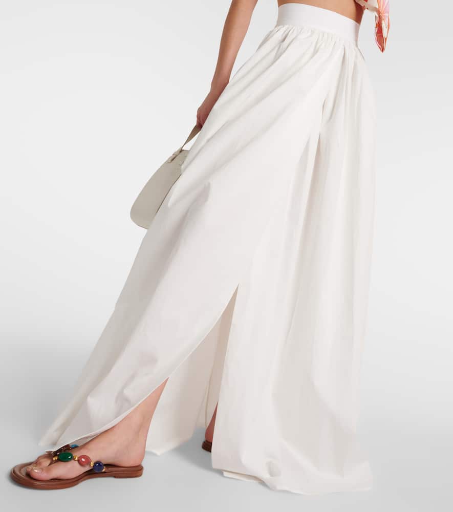 Cotton poplin maxi skirt