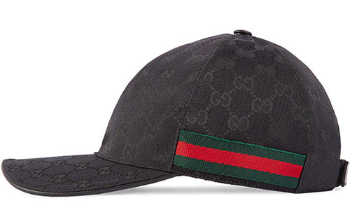 Original GG Canvas Baseball Hat With Web 'Black'