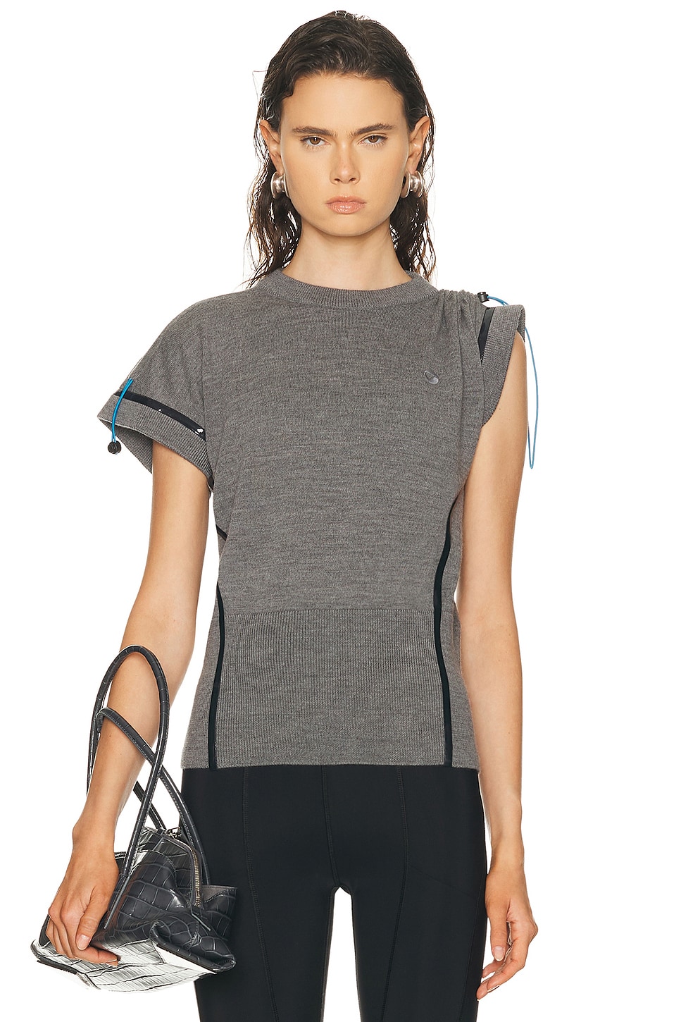 Coperni Tech Merino Knit Top in Grey - Grey. L also in M
