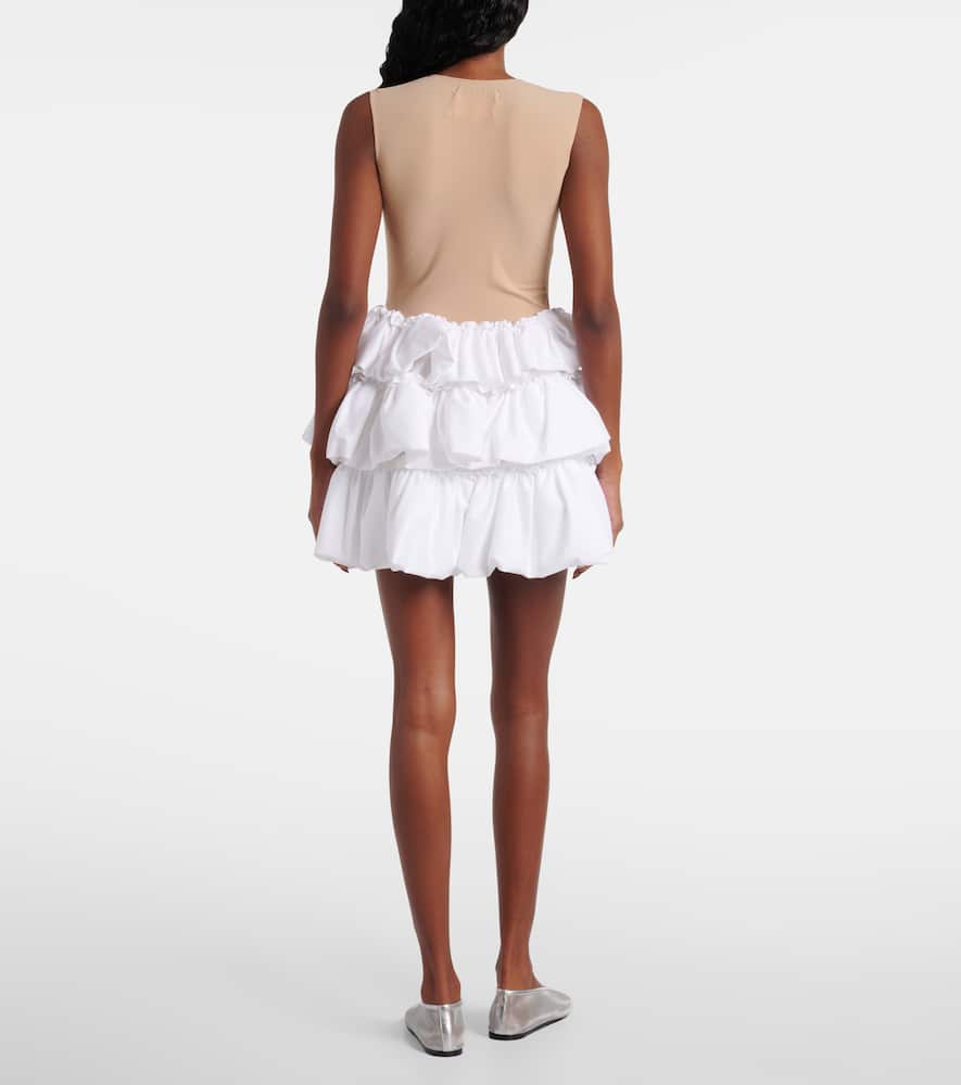 Tiered cotton miniskirt