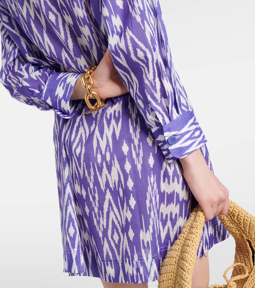 Eres Sky belted printed crêpe midi dress