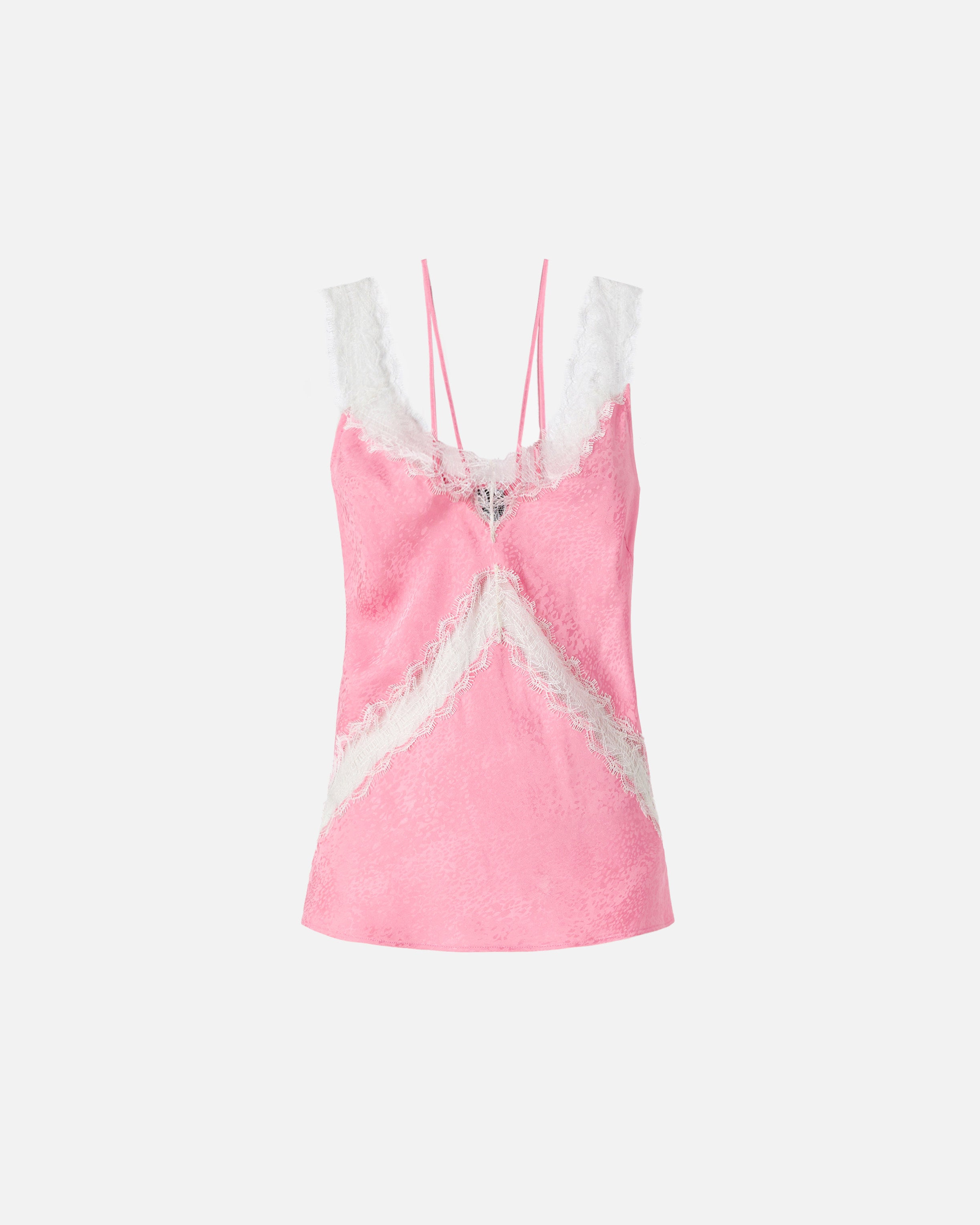Spotted lingerie top with lace - 38