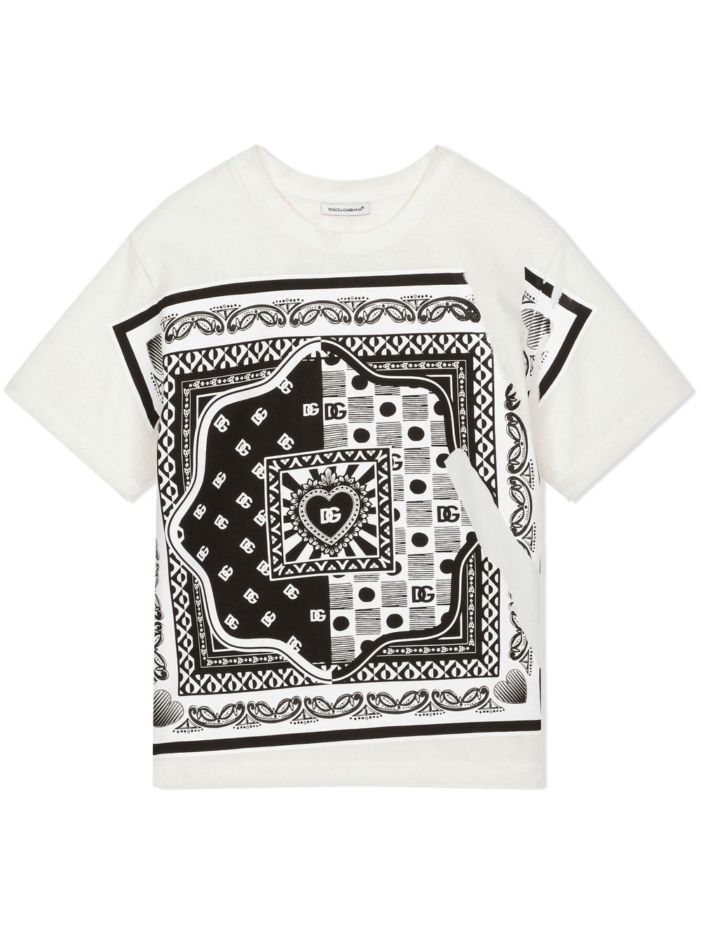 Bandana-print cotton T-shirt - White