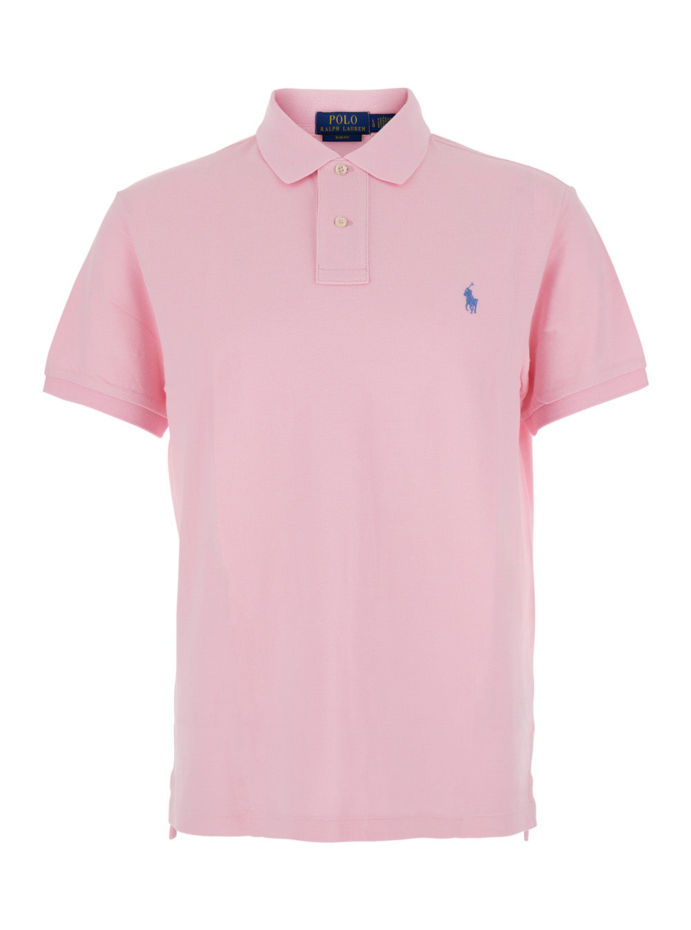 Slim-Fit Cotton Polo Shirt — Pink