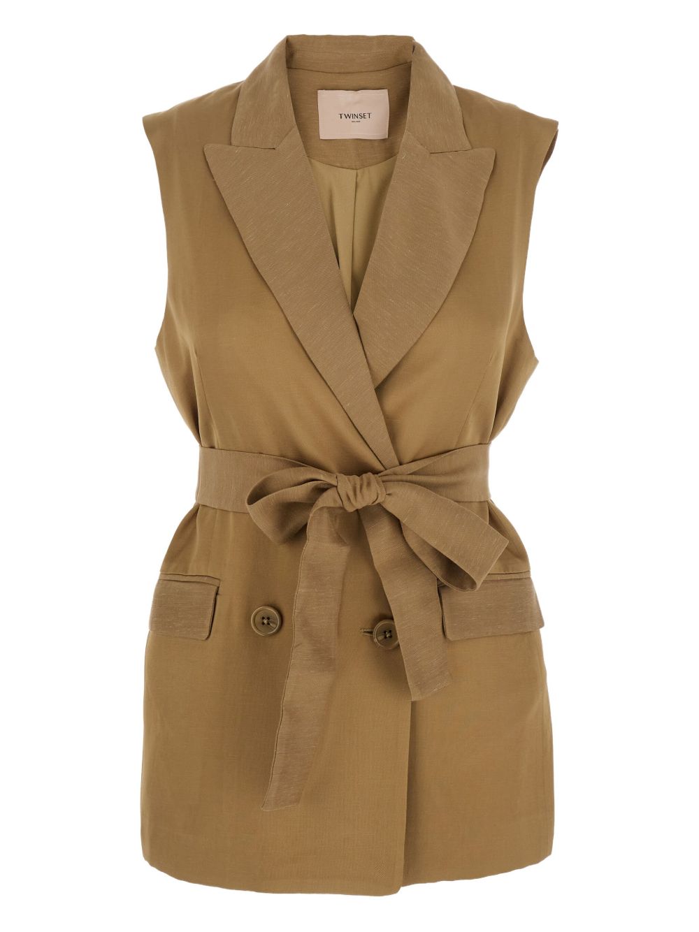 TWINSET satin belted blazer - Pink