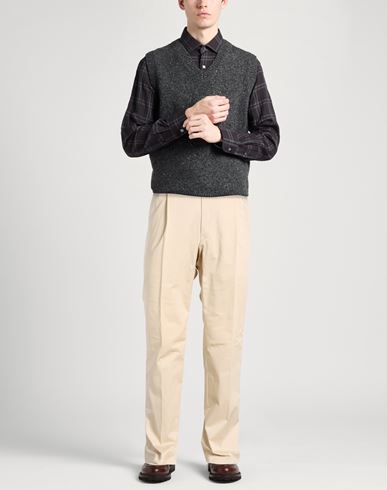 Man Pants Beige Size 38 Cotton, Elastane