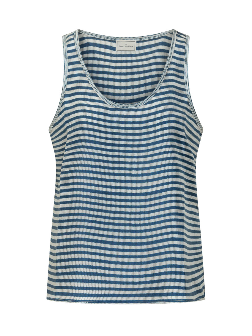 Blue Stripes Round Neck Top