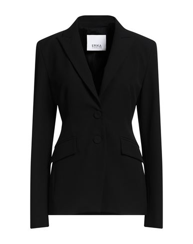 Erika Cavallini Woman Blazer Black Size 6 Polyester, Viscose, Elastane
