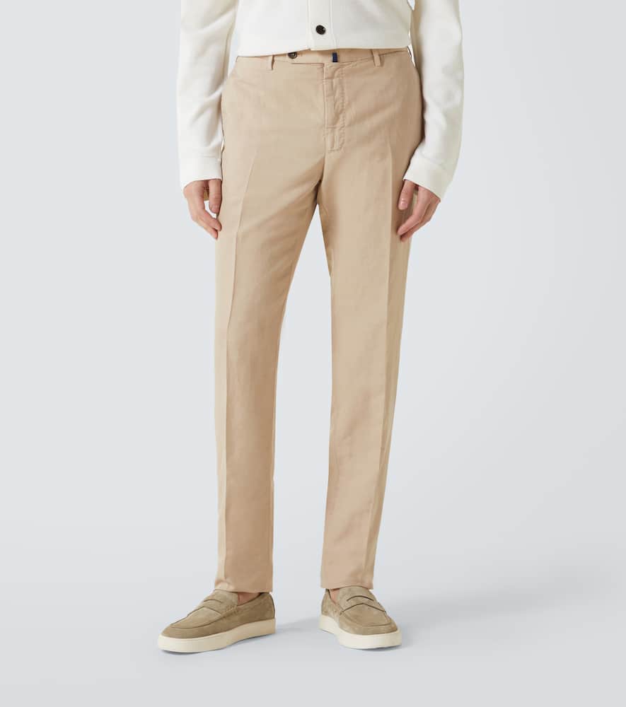 Linen and cotton straight pants