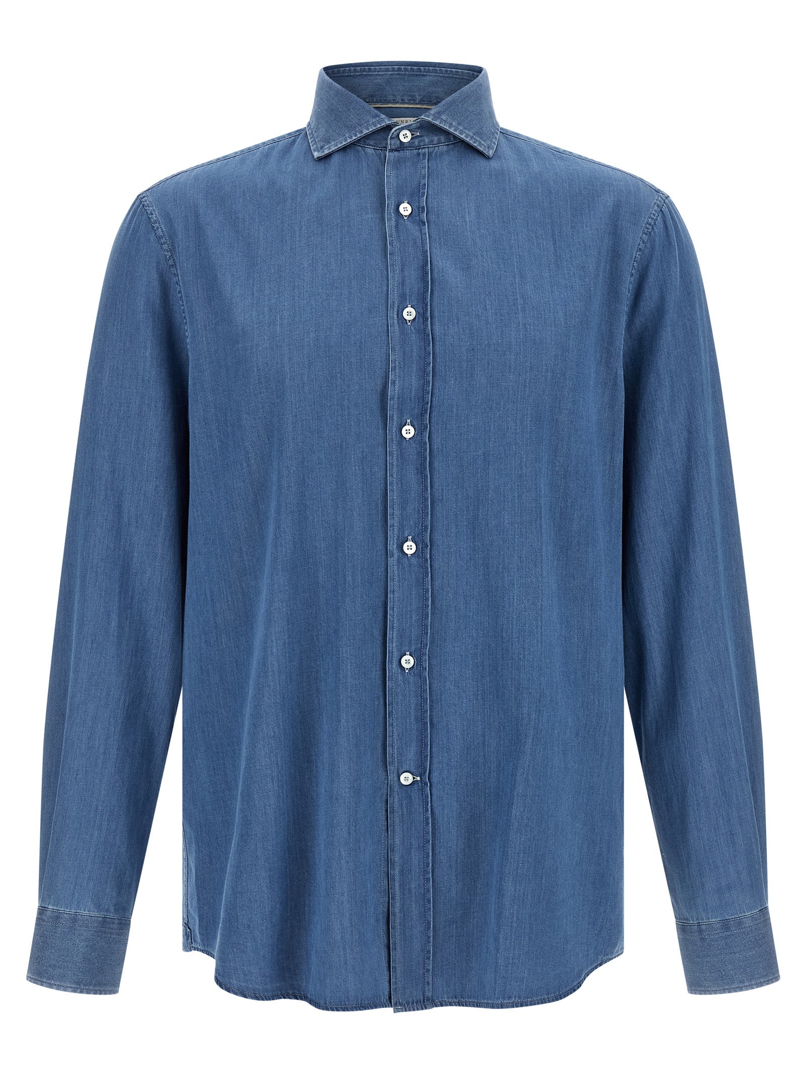 Cotton Denim Shirt — Blue