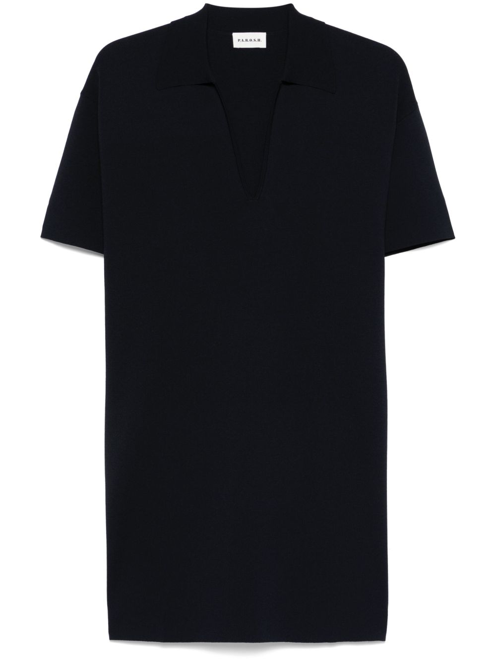 V-Neck Short Sleeve Tunic — Navy