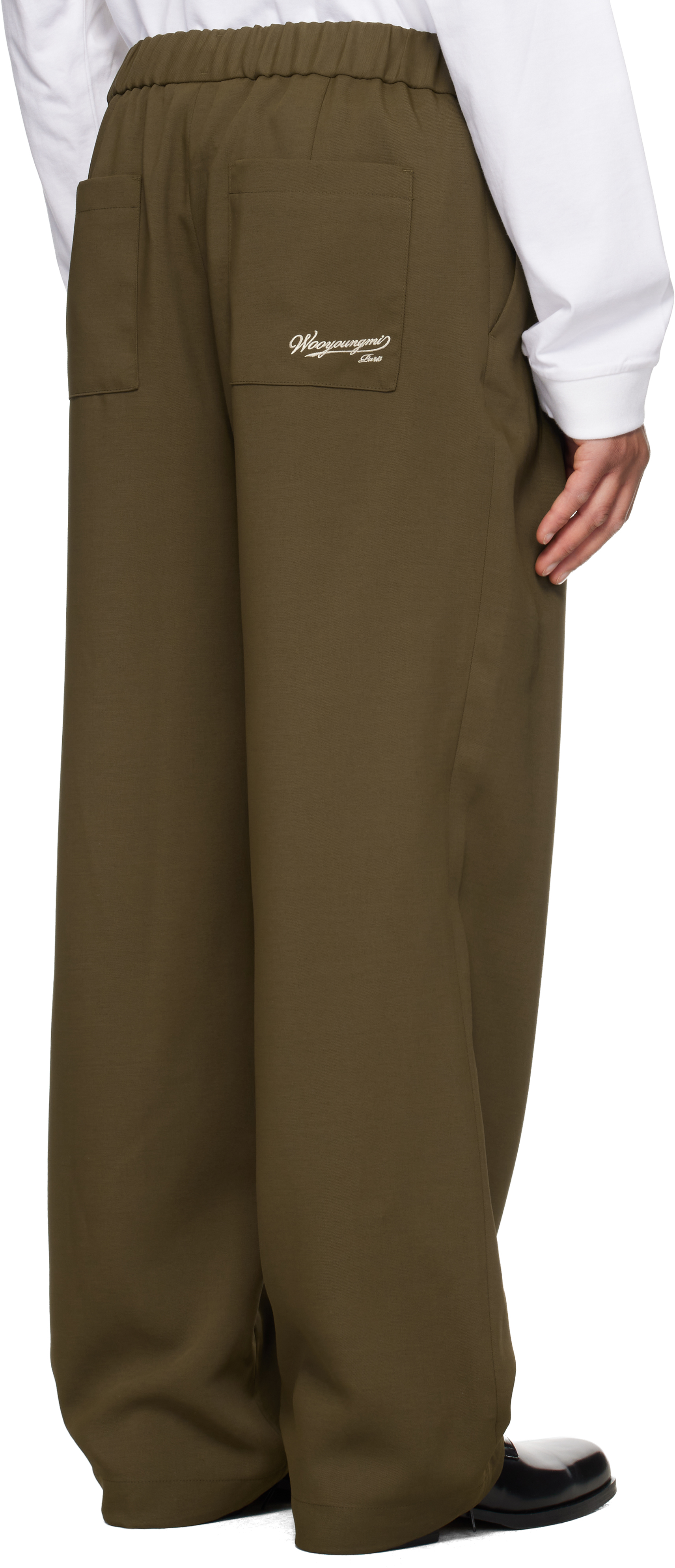 Khaki Twill Elasticized Waist Trousers