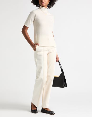 Woman Turtleneck Cream Size 1 Cashmere