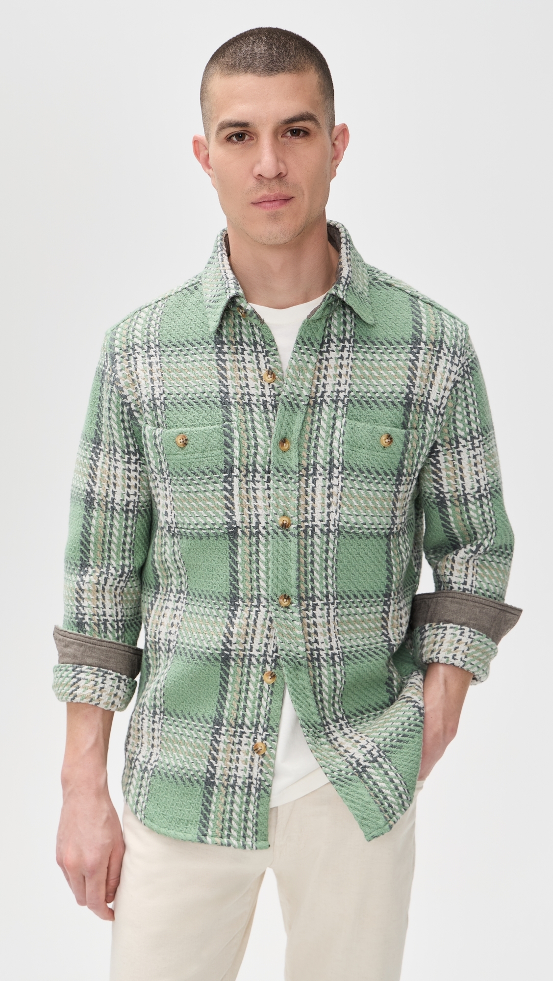 The Cutter Overshirt Sage Plaid