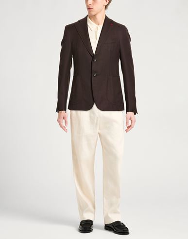 Man Blazer Dark brown Size 40 Wool