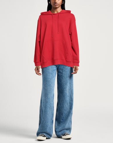 Woman Sweatshirt Red Size L Cotton