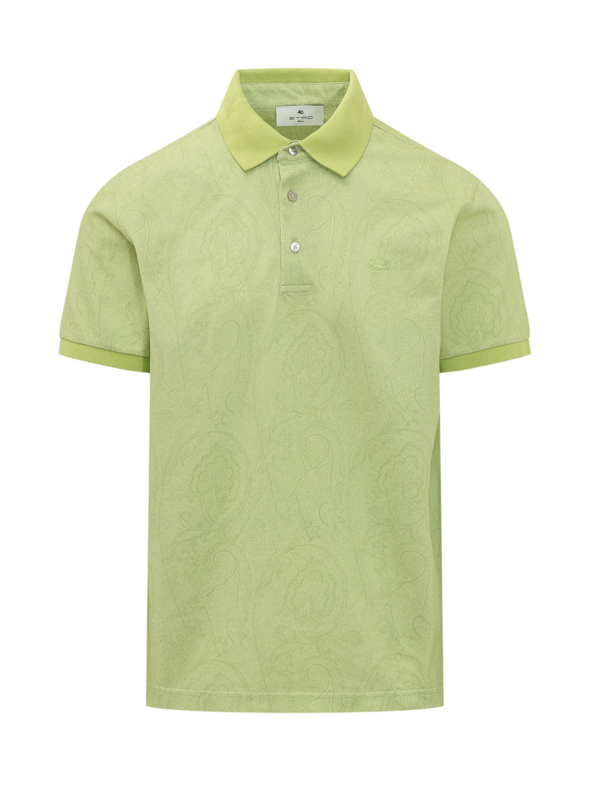 Green Printed Shirt Collar Polo