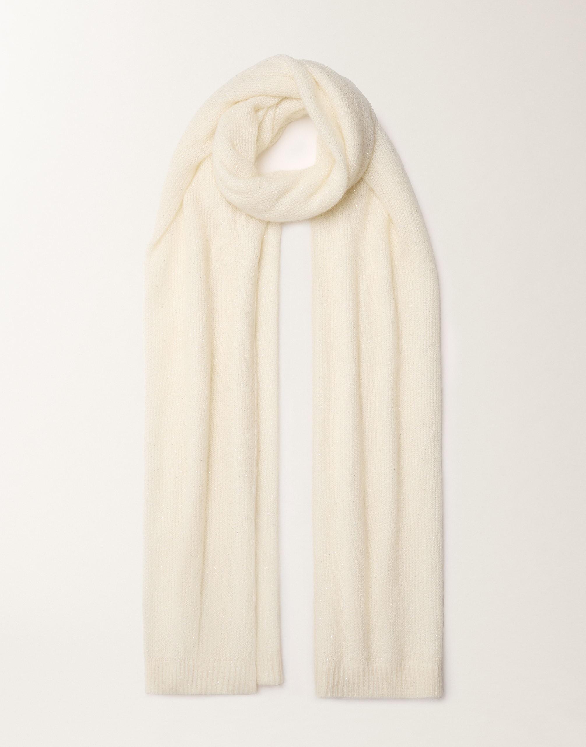 Mohair scarf with micro sequins, raffia