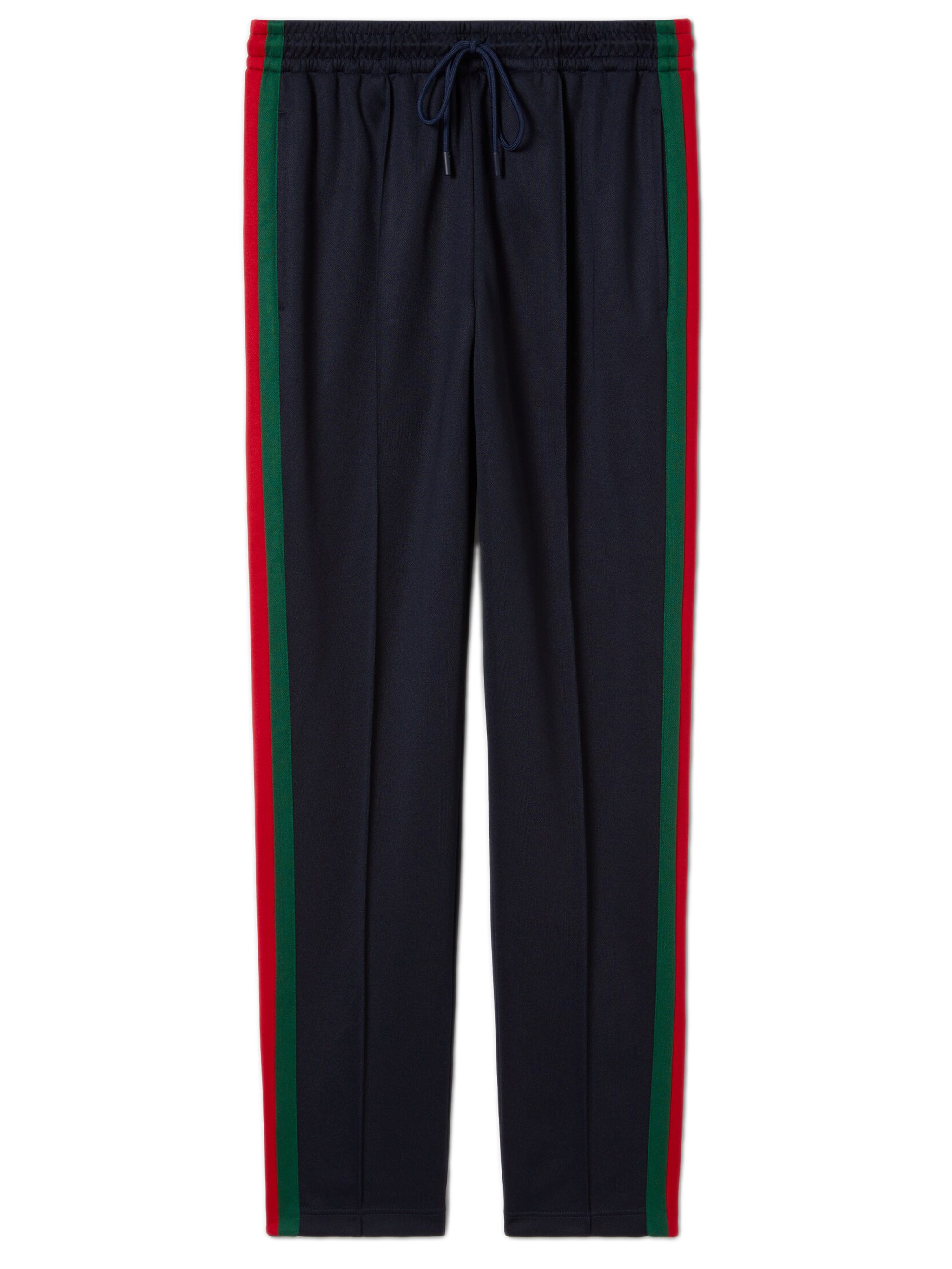 Web Insert Track Pants with Elastic Drawstring Waist and Side Pockets