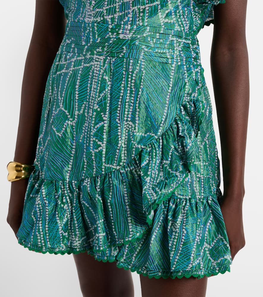 Corinne printed cotton-blend minidress