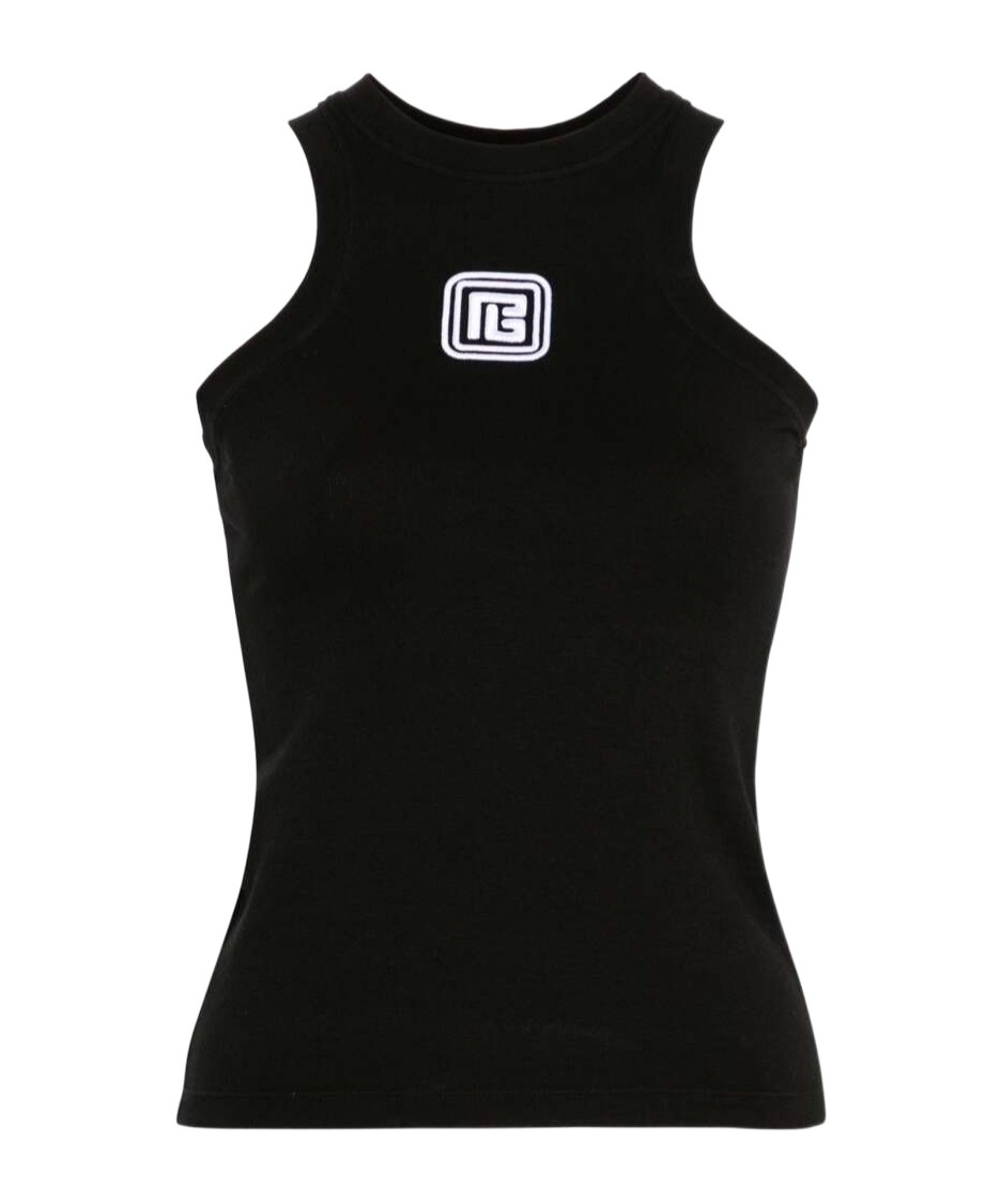 Balmain Logo Patch Sleeveless Tank Top