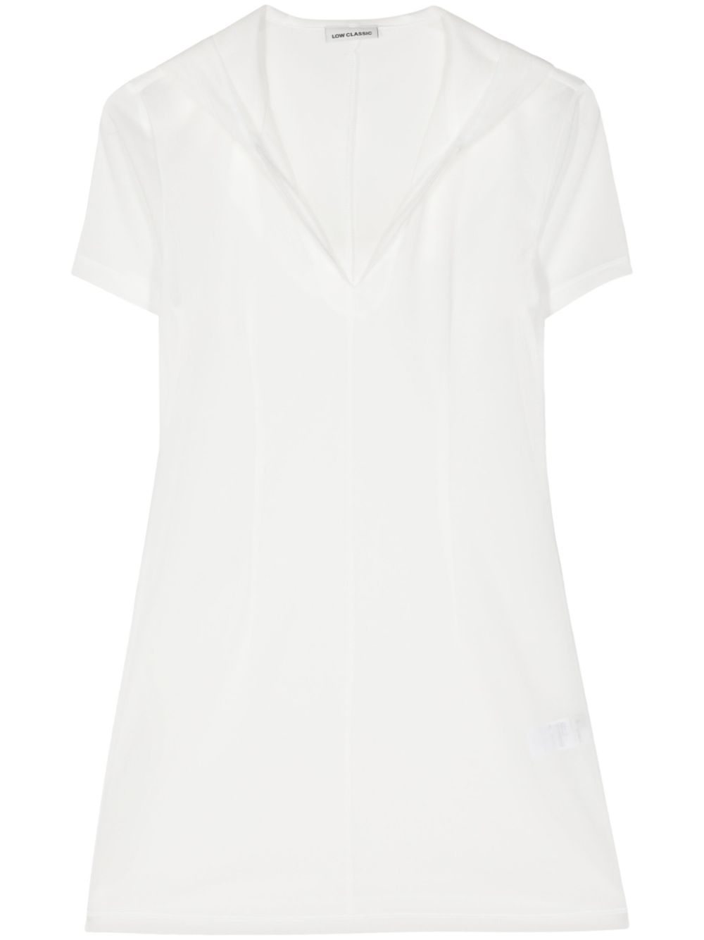 Semi-sheer hoodie - White