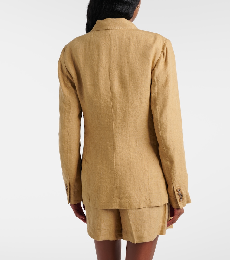 Double-breasted linen blazer