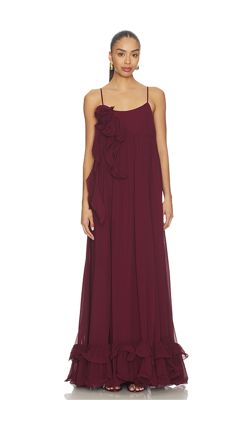 Aniye Records Heren Long Dress in Burgundy. XS. Also in